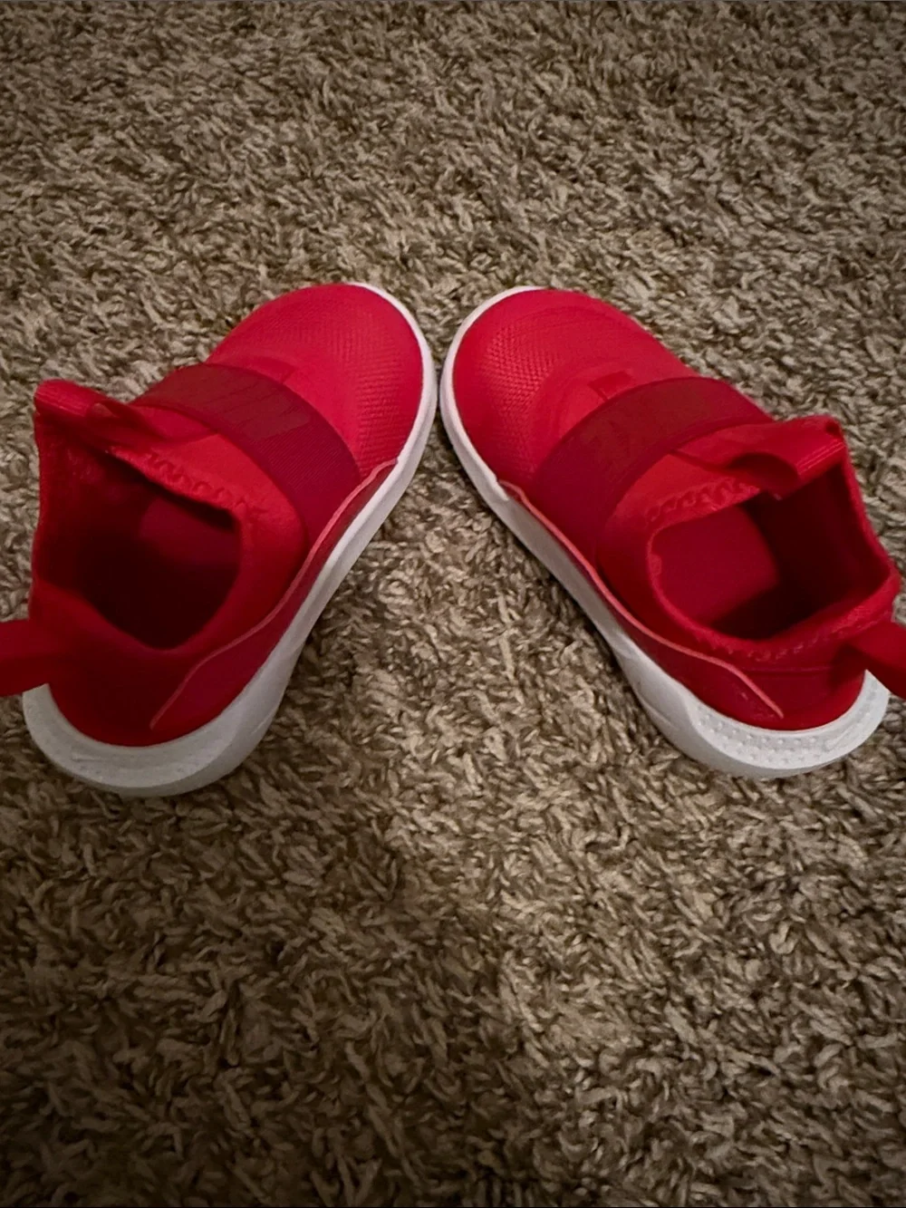 Nike Kids Red Slip-On Sneakers with White Soles